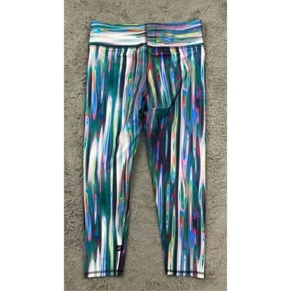 Terez rainbow liquid metal crop leggings with thick waistband - Picture 5 of 5
